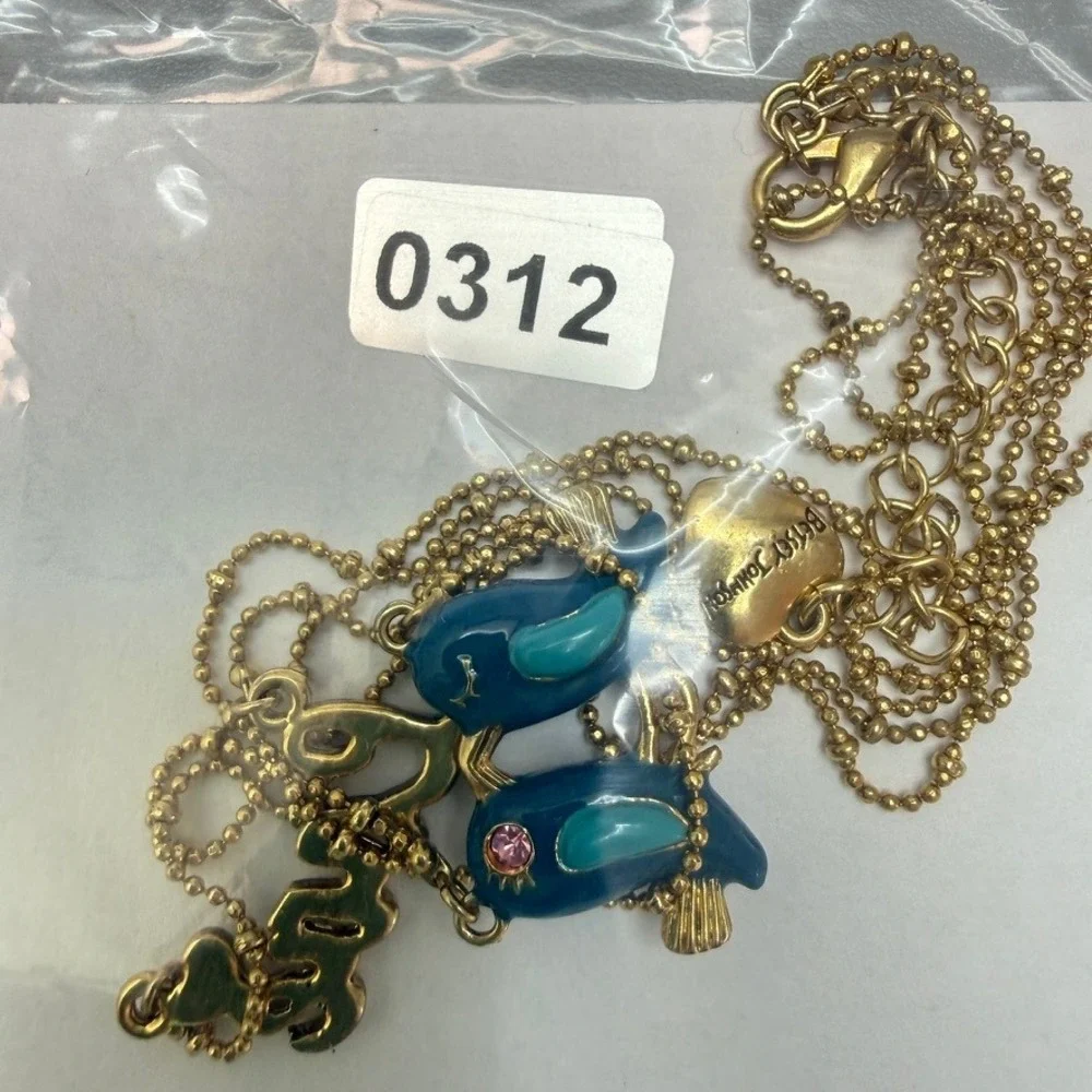 Betsey Johnson Love Bluebird Double Layer Necklace 15